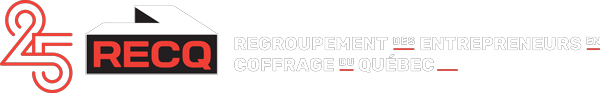 Logo avec « 25 » et « RECQ » en rouge, à côté d'un texte plus petit.