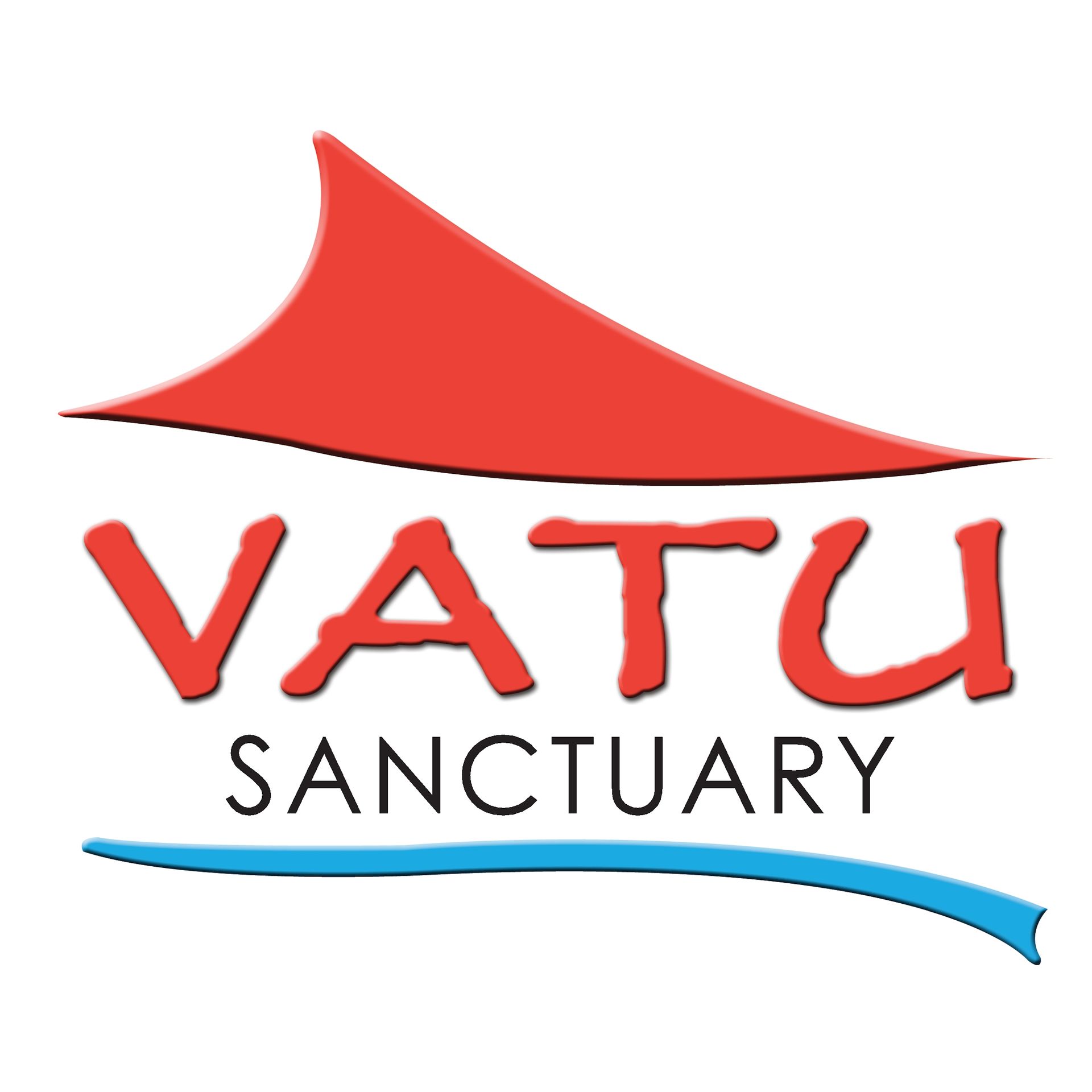 Logo for Vatu Sanctuary: red text