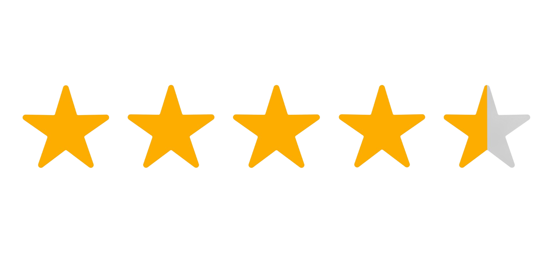 Four-and-a-half-star rating with four gold stars and one half gray star | Accurate Automotive