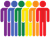 Stylized row of colorful human figures, each in a different bright color, standing side by side | Accurate Automotive Northglenn