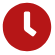 Red clock icon with a white clock hand on a red circular background | Accurate Automotive