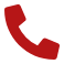 Red telephone handset icon on a white background | Accurate Automotive