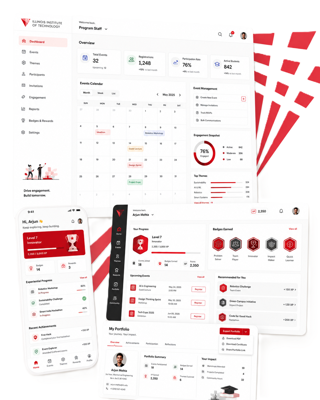 Property tax savings webpage with tables and a blue-red promotional banner on the right