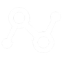 Faint white line chart with three circular nodes on a blank background