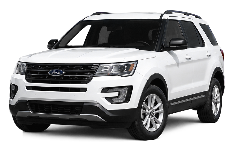 White Ford SUV on a white background, angled front view