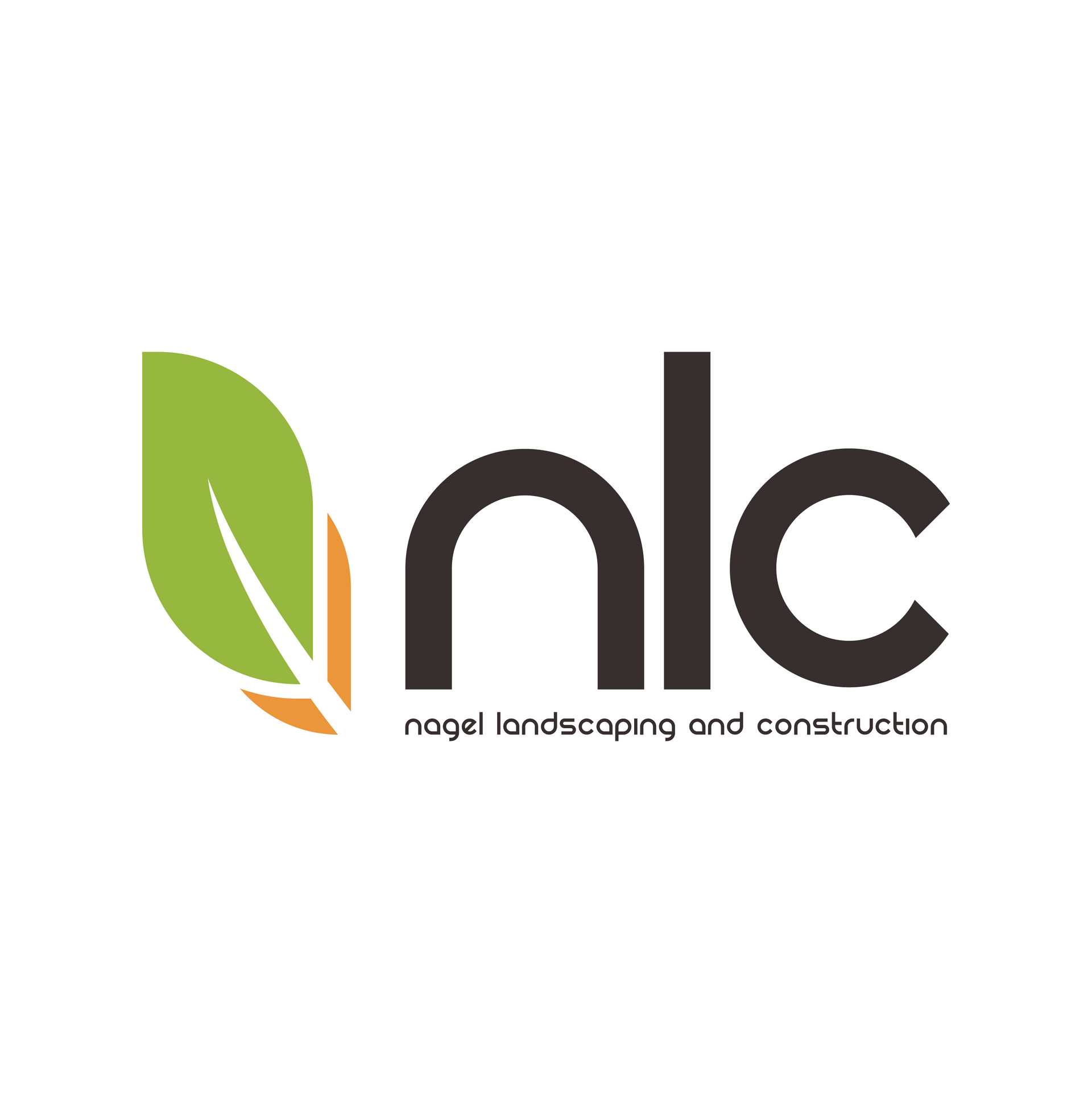 A logo for a company called nagel landscaping and construction.