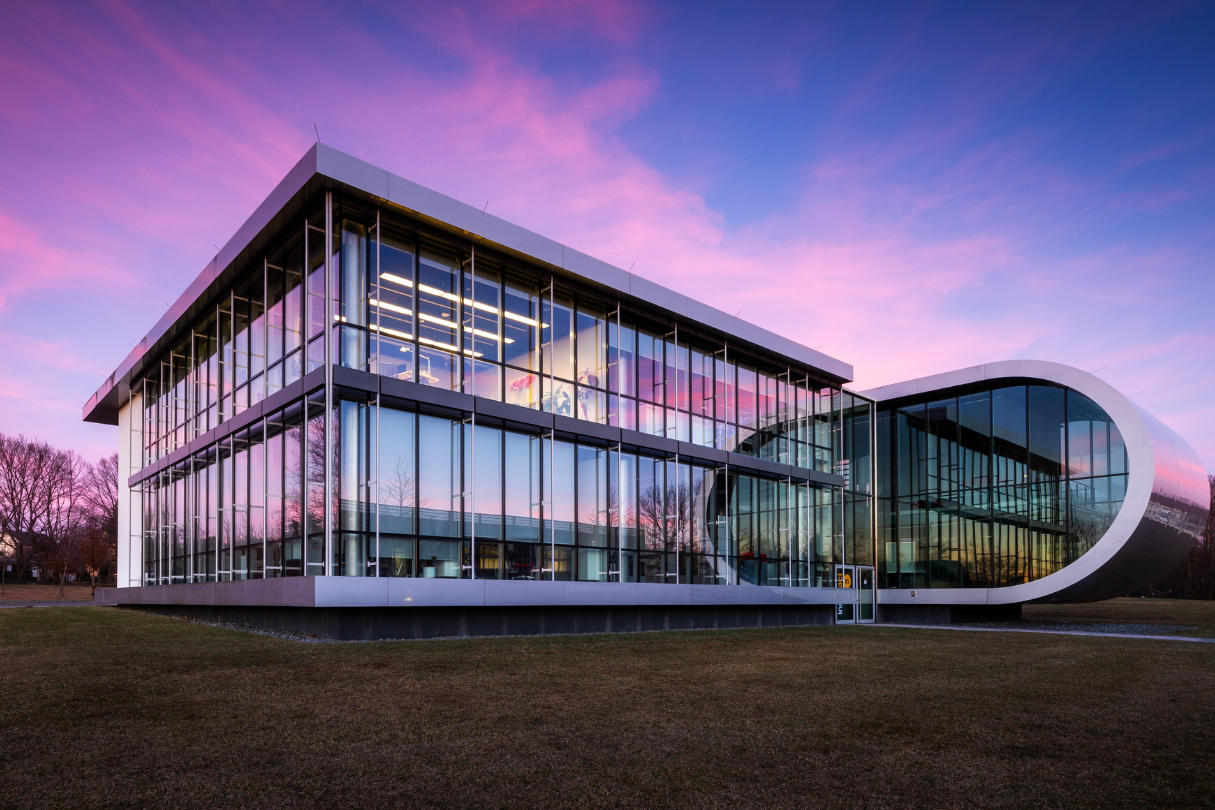 beautiful business building with glass walls