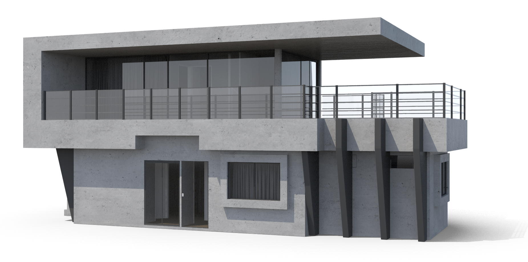 San Antonio Auto Window Tinting A 3d model of a modern apartment building with lots of windows and balconies.