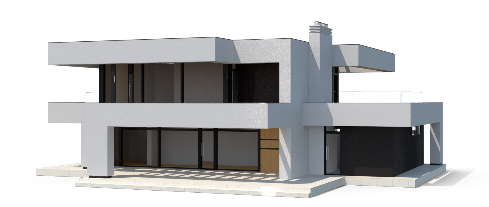San Antonio Auto Window Tinting A 3d model of a modern apartment building with lots of windows and balconies.