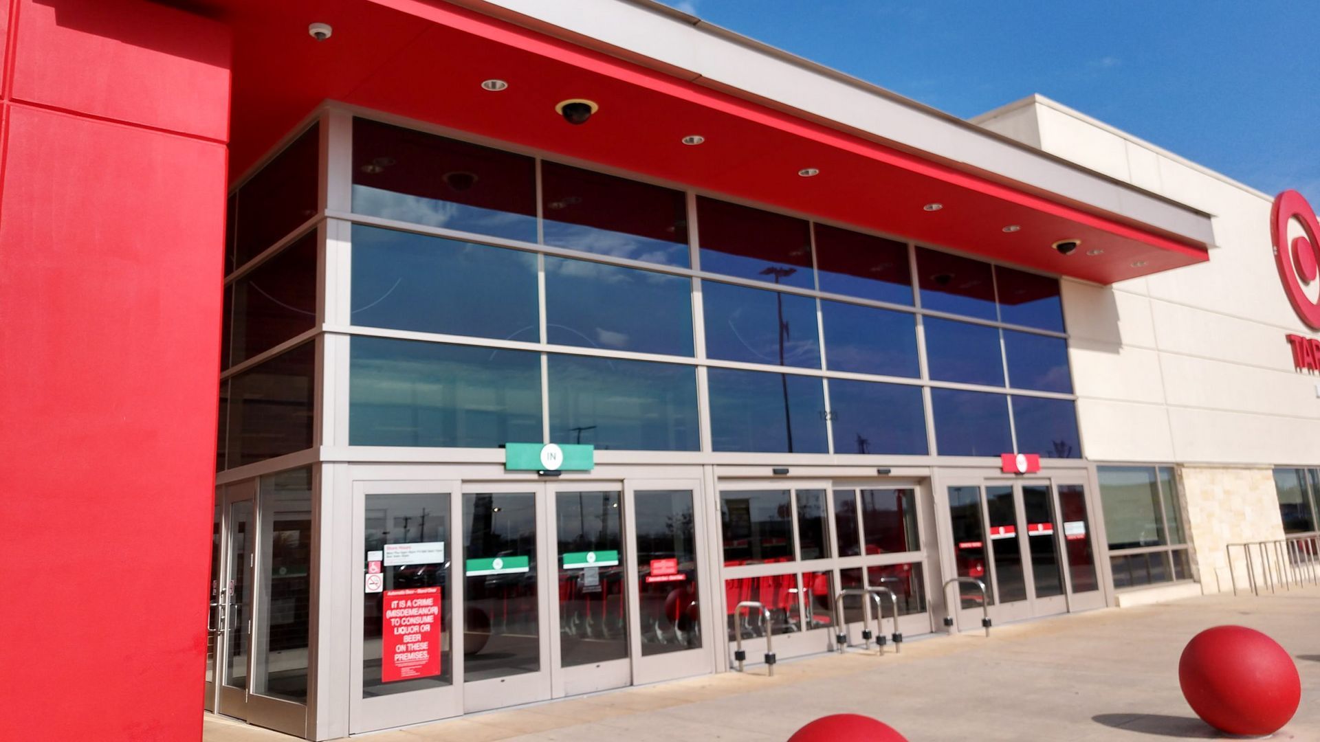 The front of a target store with a lot of windows