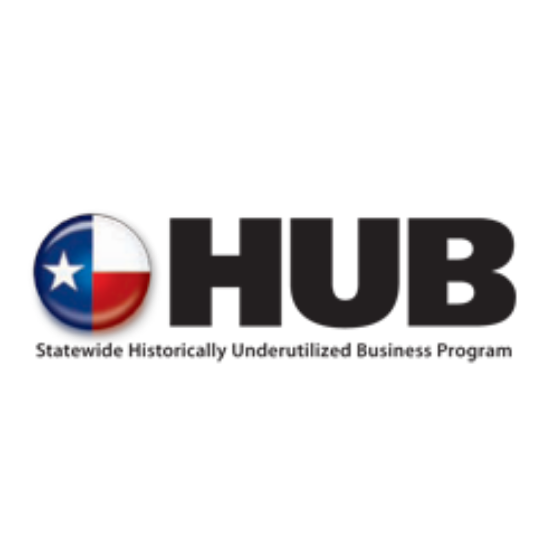 A logo for the hub statewide historically underutilized business program