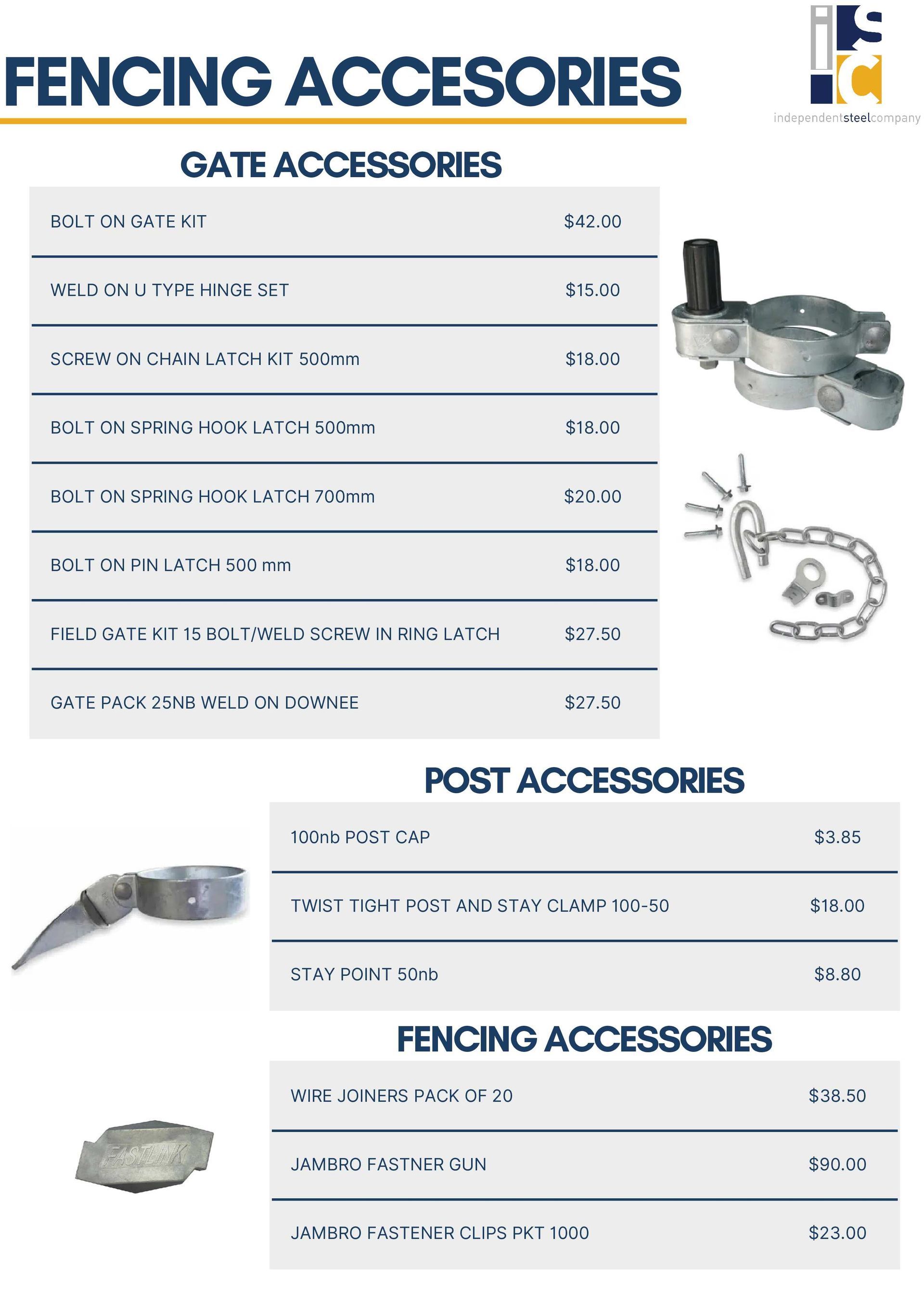Product catalog titled