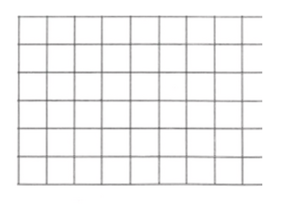 A grid of seven columns and six rows of equal-sized squares outlined in black against a white background.
