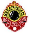 A logo for a bowling club with a bowling ball in the center.
