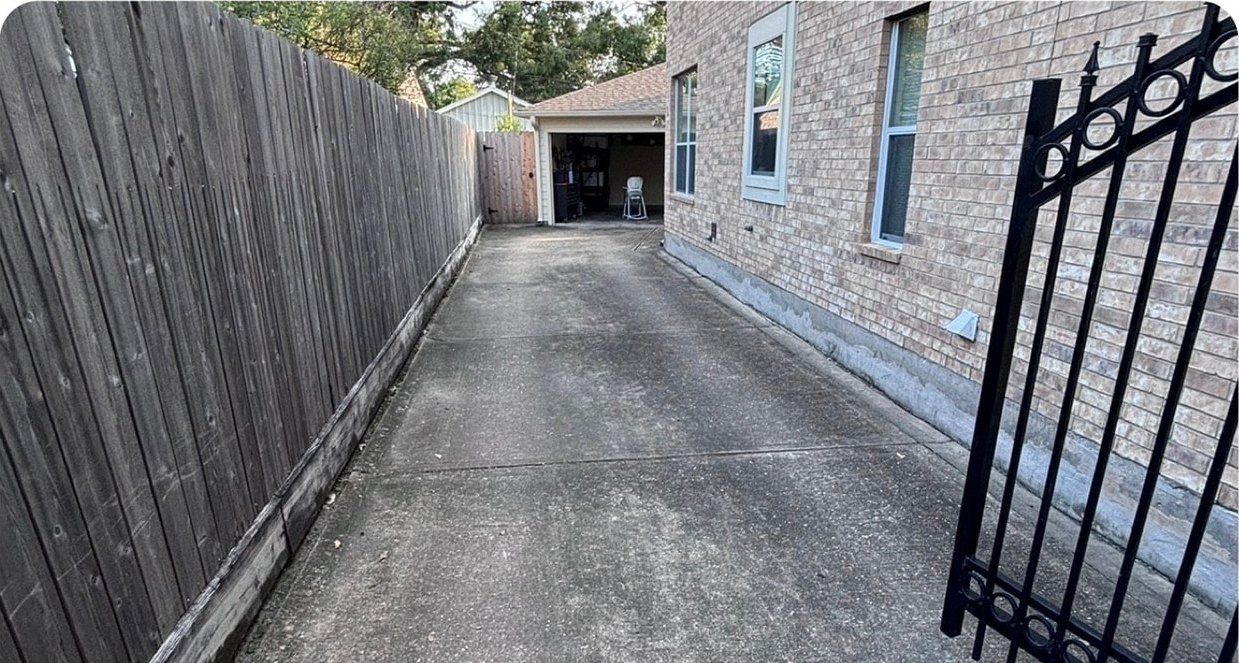 The same surface after driveway cleaning by Elite Exterior Cleaning