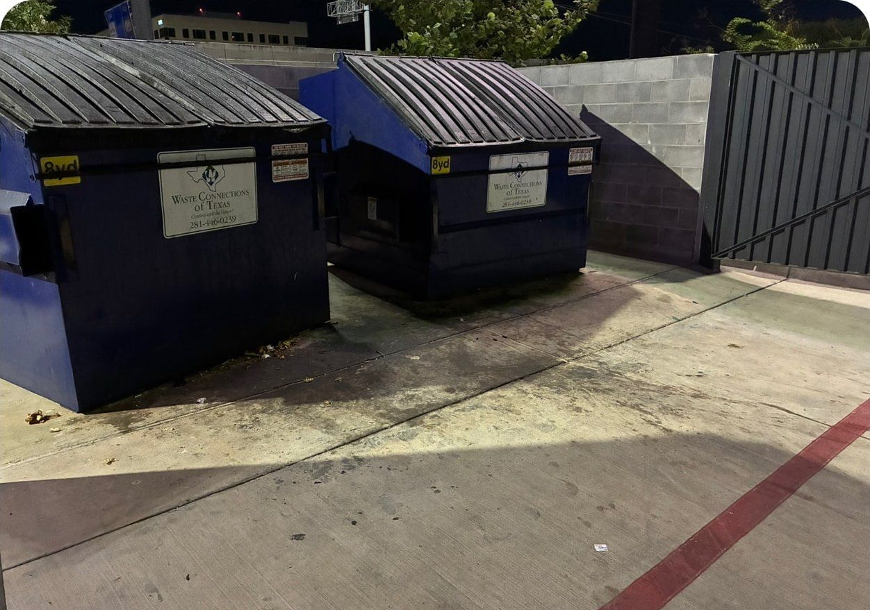 Dumpster Pad before cleaning by Elite Exterior Cleaning