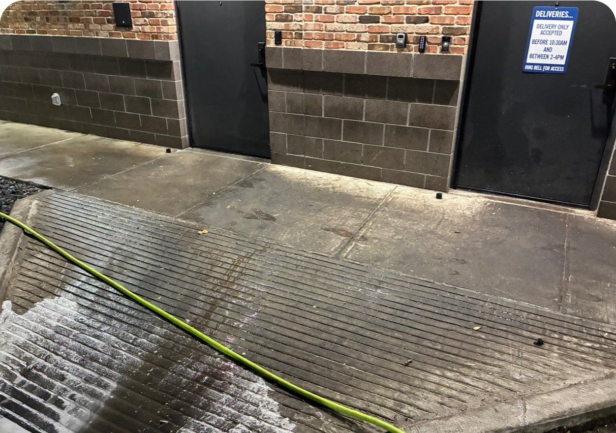 Loading Dock before cleaning by Elite Exterior Cleaning