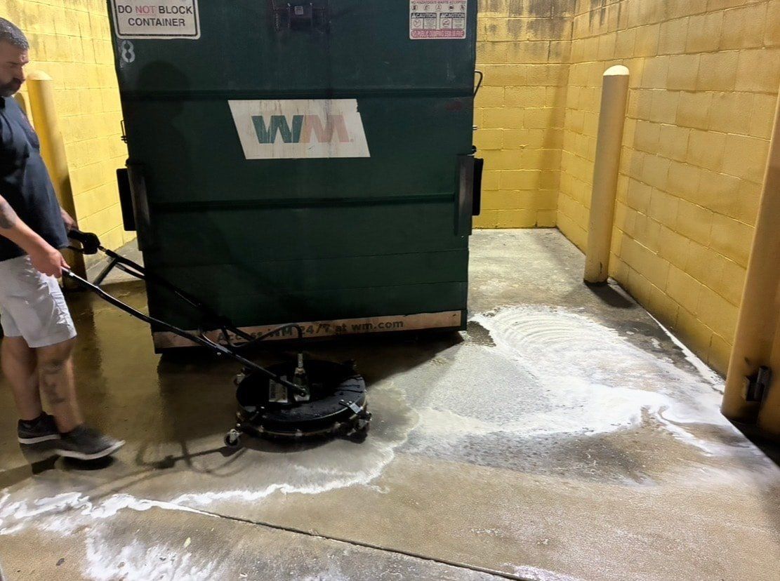 Parking Lot Cleaning by Elite Exterior Cleaning in North Houston