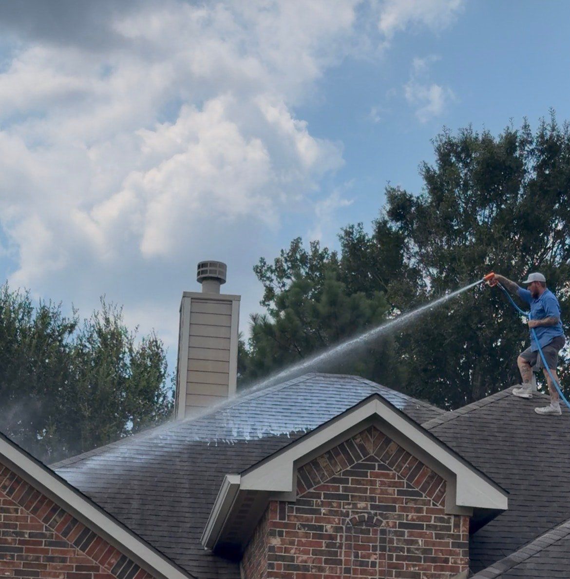 Roof Soft Washing by Elite Exterior Cleaning in North Houston