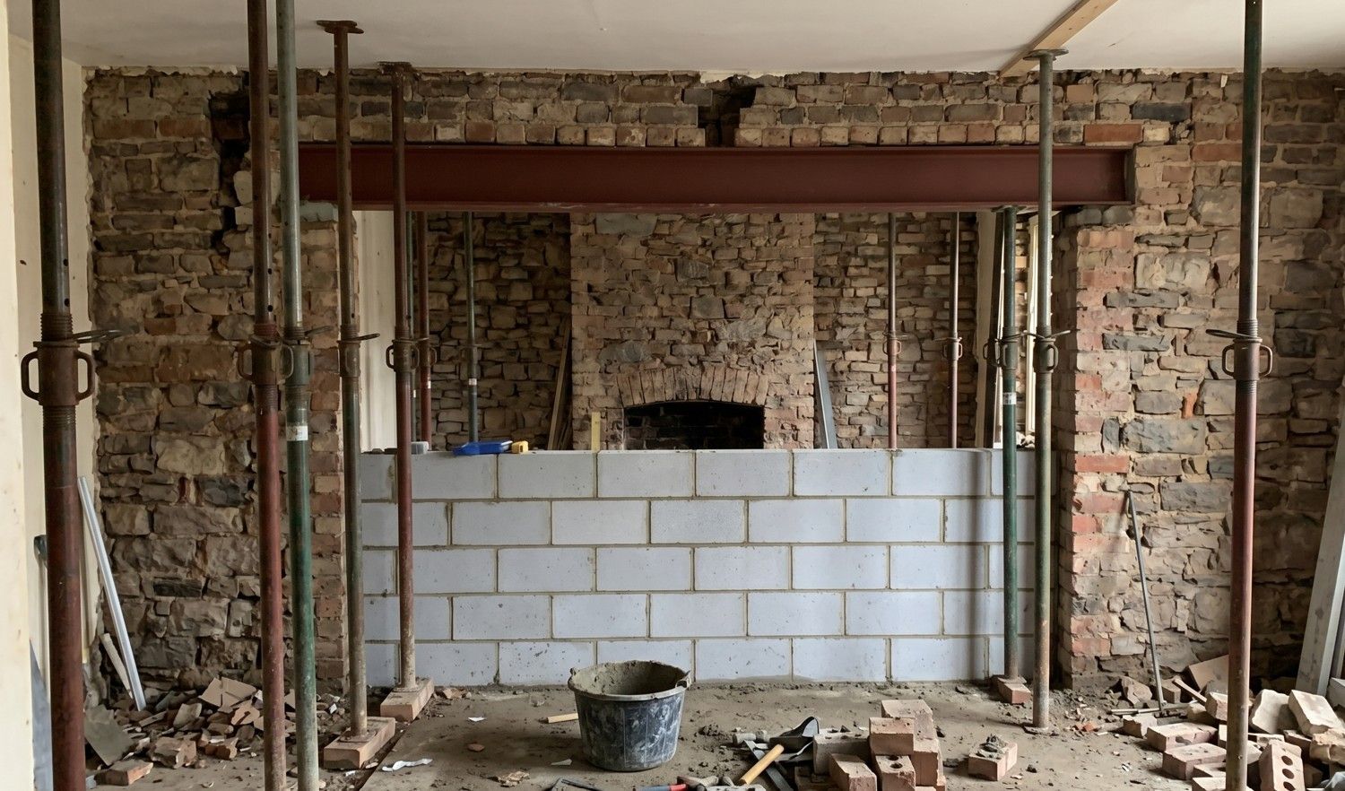 J&Z Property Maintenance carrying out a structural refurbishment at a Cardiff terrace