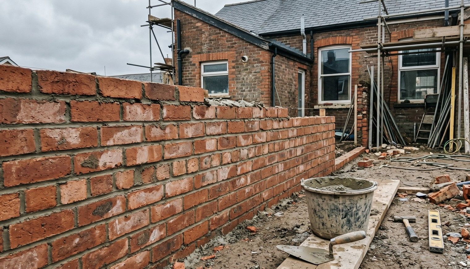 J&Z Property Maintenance builders carrying out structural brickwork in Cardiff