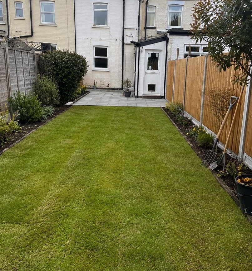J&Z Property Maintenance carrying out garden maintenance at a Cardiff property