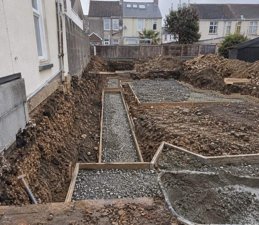 J&Z Property Maintenance laying groundwork and foundations in Cardiff