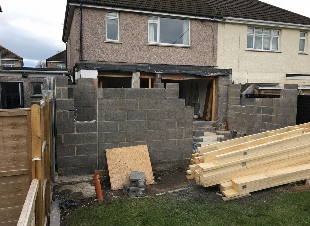 J&Z Property Maintenance building a rear house extension at a Cardiff property