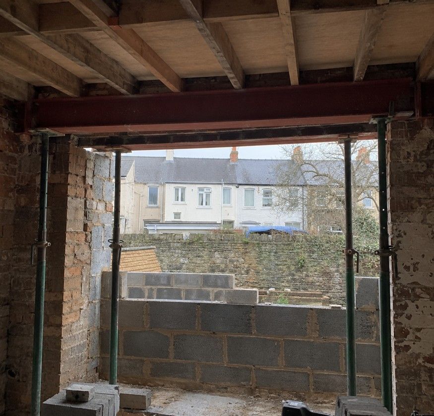 J&Z Property Maintenance carrying out structural alterations at a Cardiff property