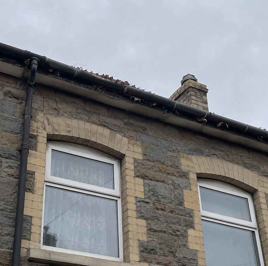 Weathered guttering on a coastal property in Barry South Wales in need of repair