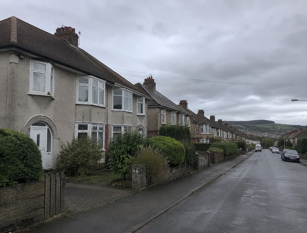 Residential street in South Wales served by J&Z Property Maintenance