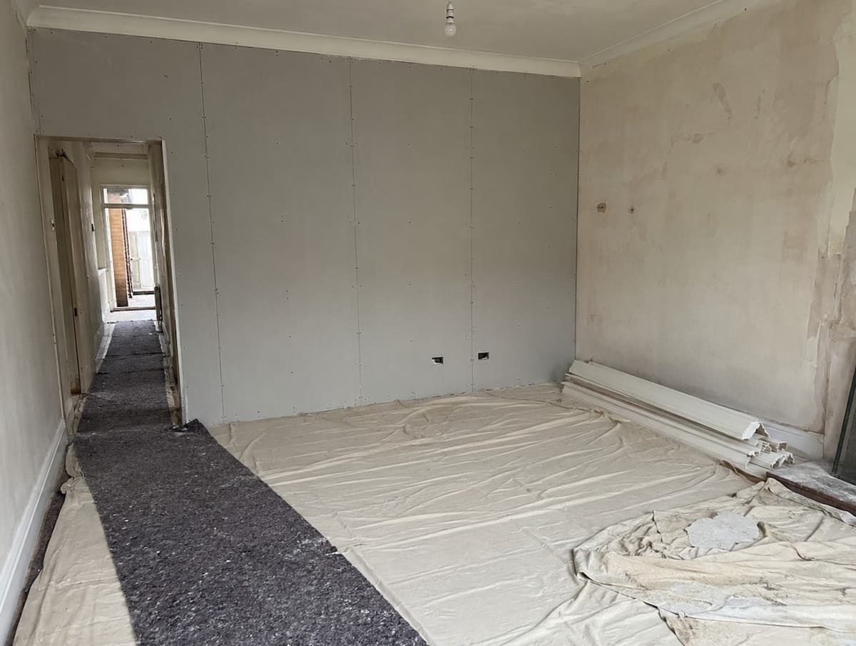 Room renovation in progress at a South Wales property by J&Z Property Maintenance