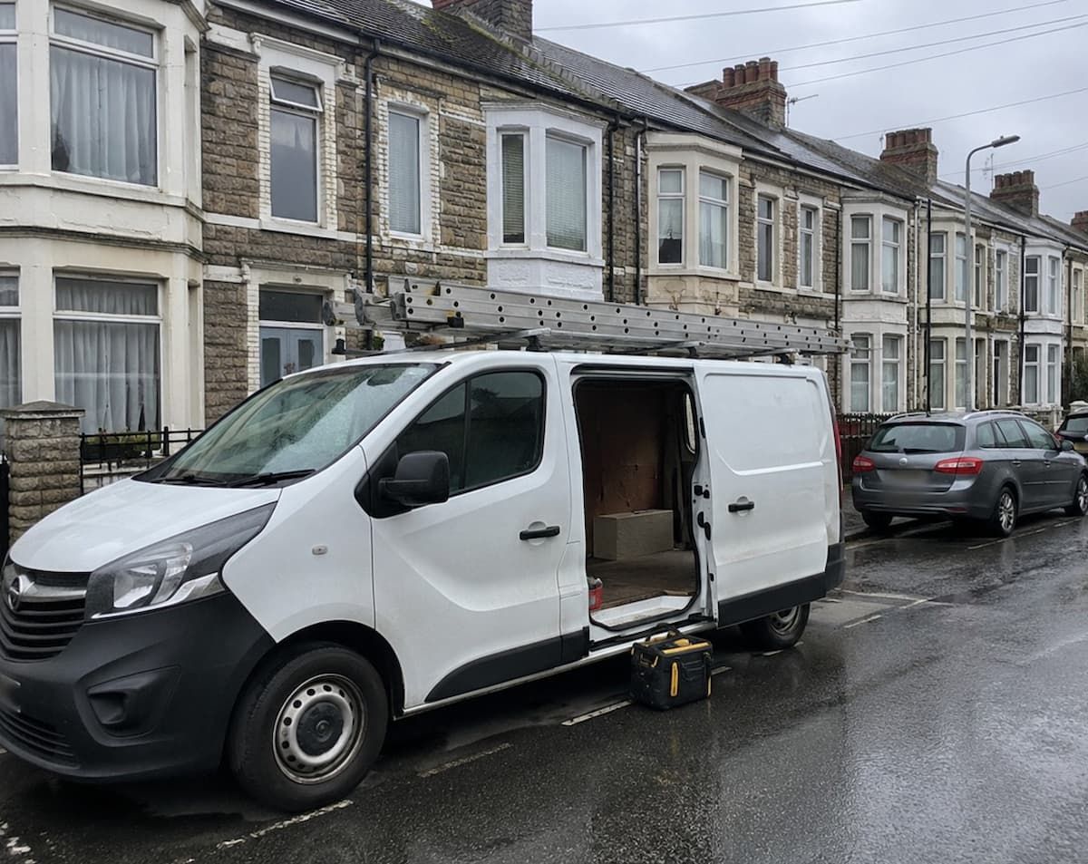 Property maintenance across Cardiff, Newport and South Wales J&Z Property Maintenance van and tools on a residential street in South Wales
