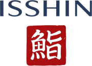 ISSHIN logo with a red square featuring a white Japanese character