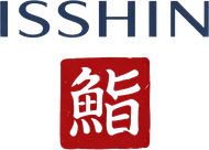 ISSHIN logo with a red square bearing a white Japanese character
