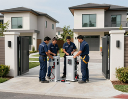 Instalación de puerta automática residencial