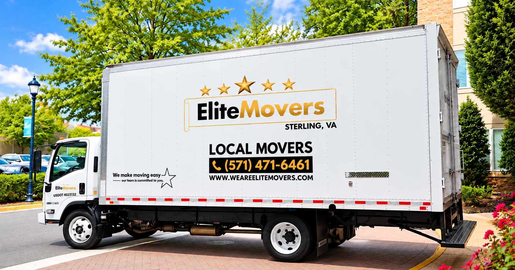 Elite Movers truck being loaded for a residential move in Virginia