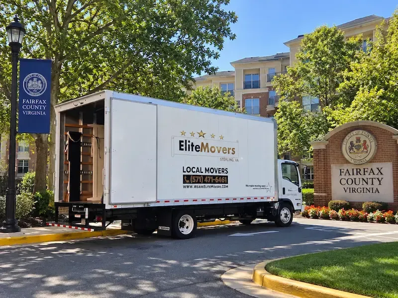 Elite Movers moving truck in Fairfax County, VA
