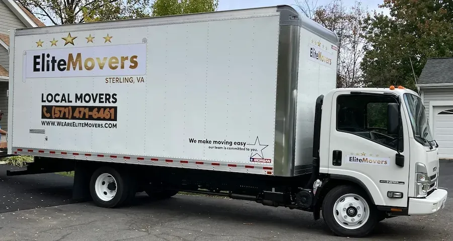 box truck parked in the driveway