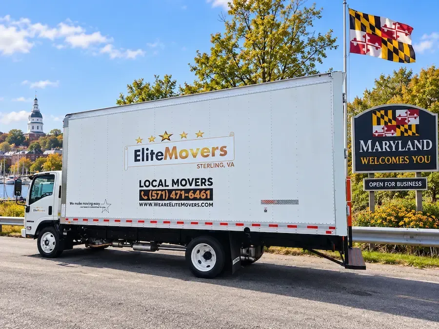 Elite Movers moving truck in Maryland