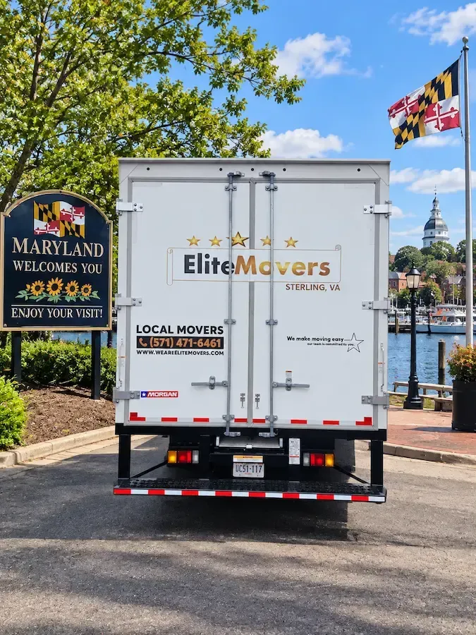 Elite Movers moving truck in Maryland