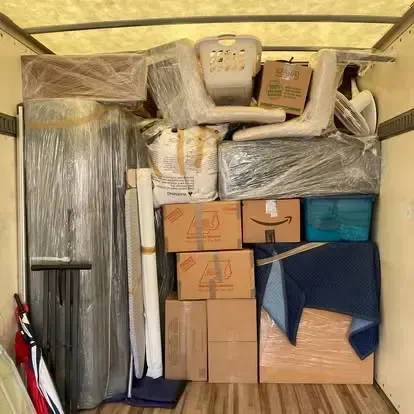 a container are packed with items
