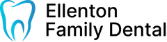 The logo for ellenton family dental shows a tooth and the words ellenton family dental.