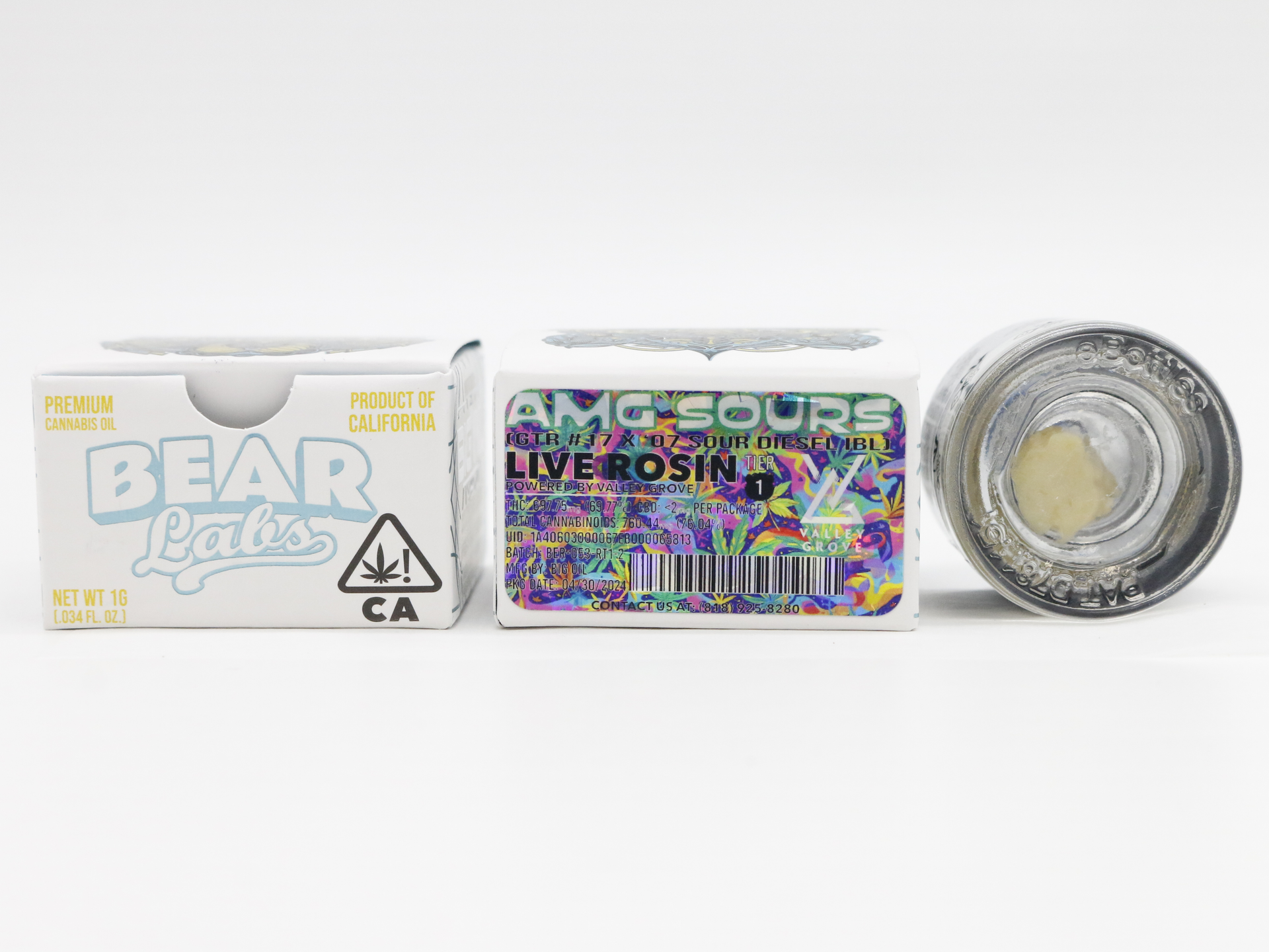 A box of bear labs next to a jar of Amg Sours