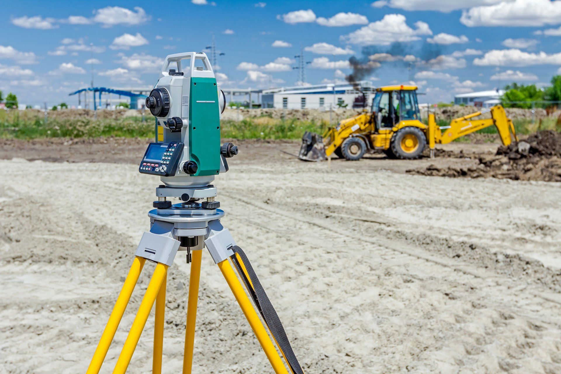 Land Surveying Equipment at Erie County, NY Construction Site