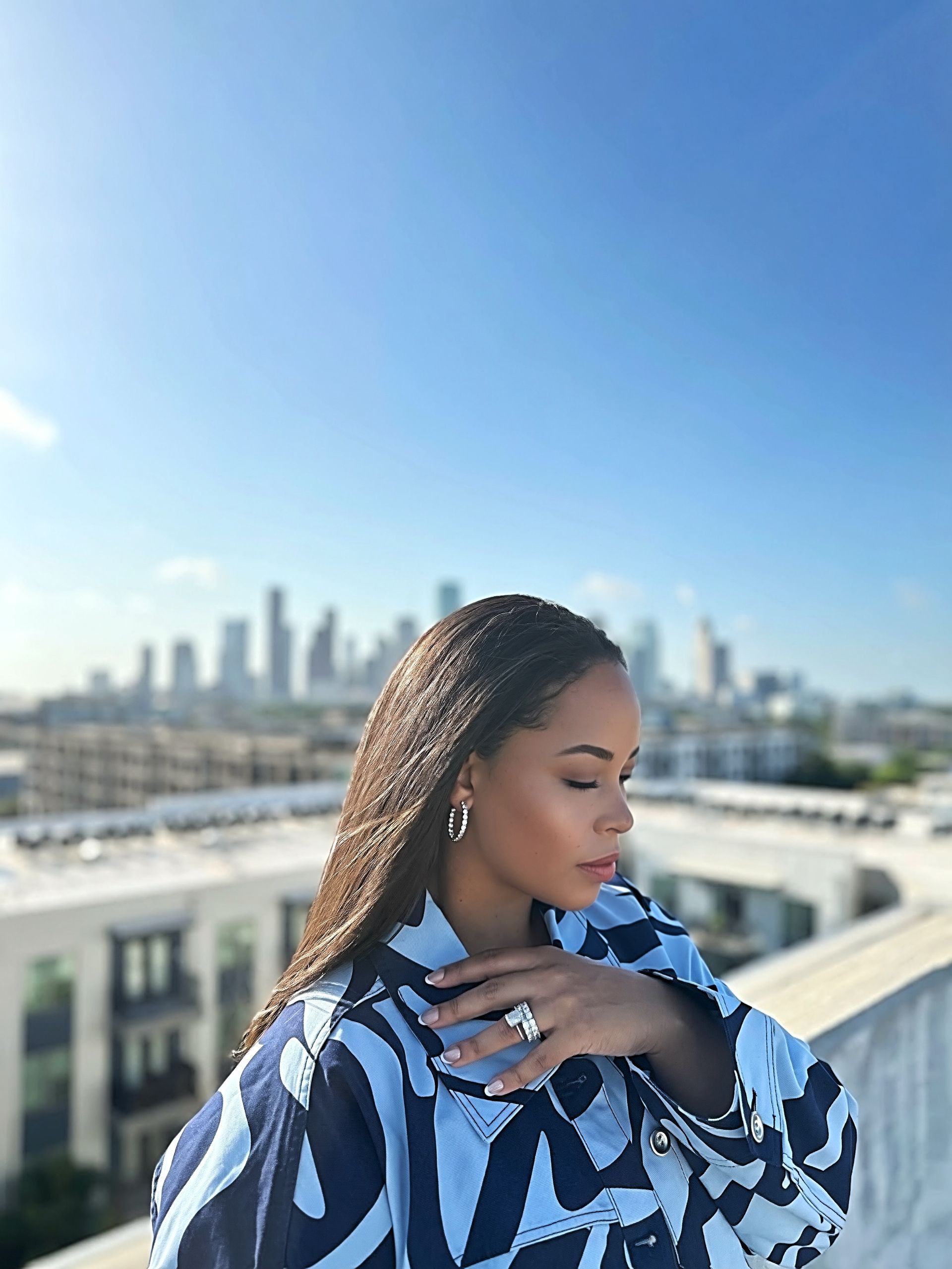 The Blue Print coordinated outfit — closer view of fabric and styling details