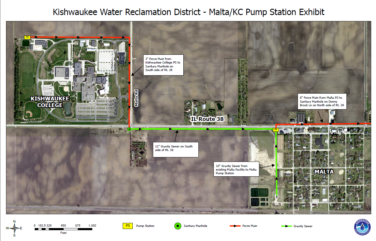 An aerial view of the kishwaukee water reclamation district