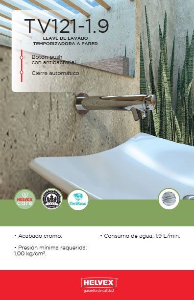 TV121-1.9 llave de lavabo temporizadora a pared
