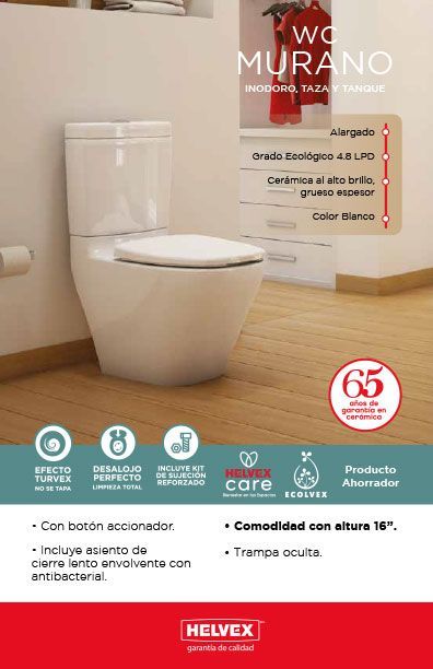 WC Murano inodoro, taza y tanque
