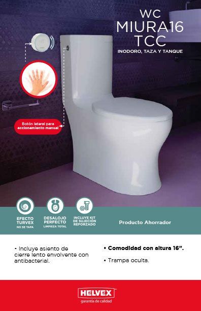 WC Miura16 TCC inodoro, taza y tanque